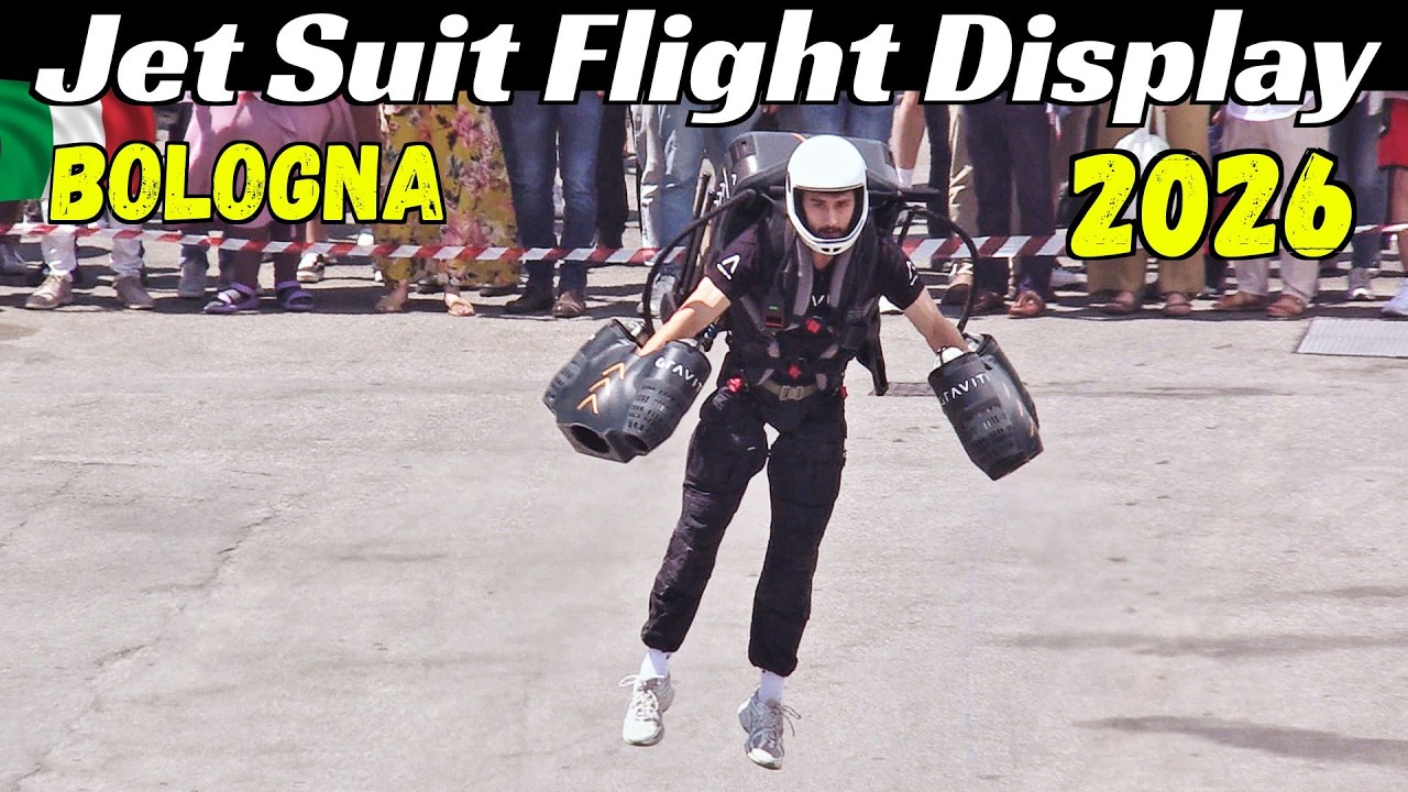 🔝 Jet Suit Flight Display by Gravity Industries - 2026 We Make Future at Bologna Expo, Italy