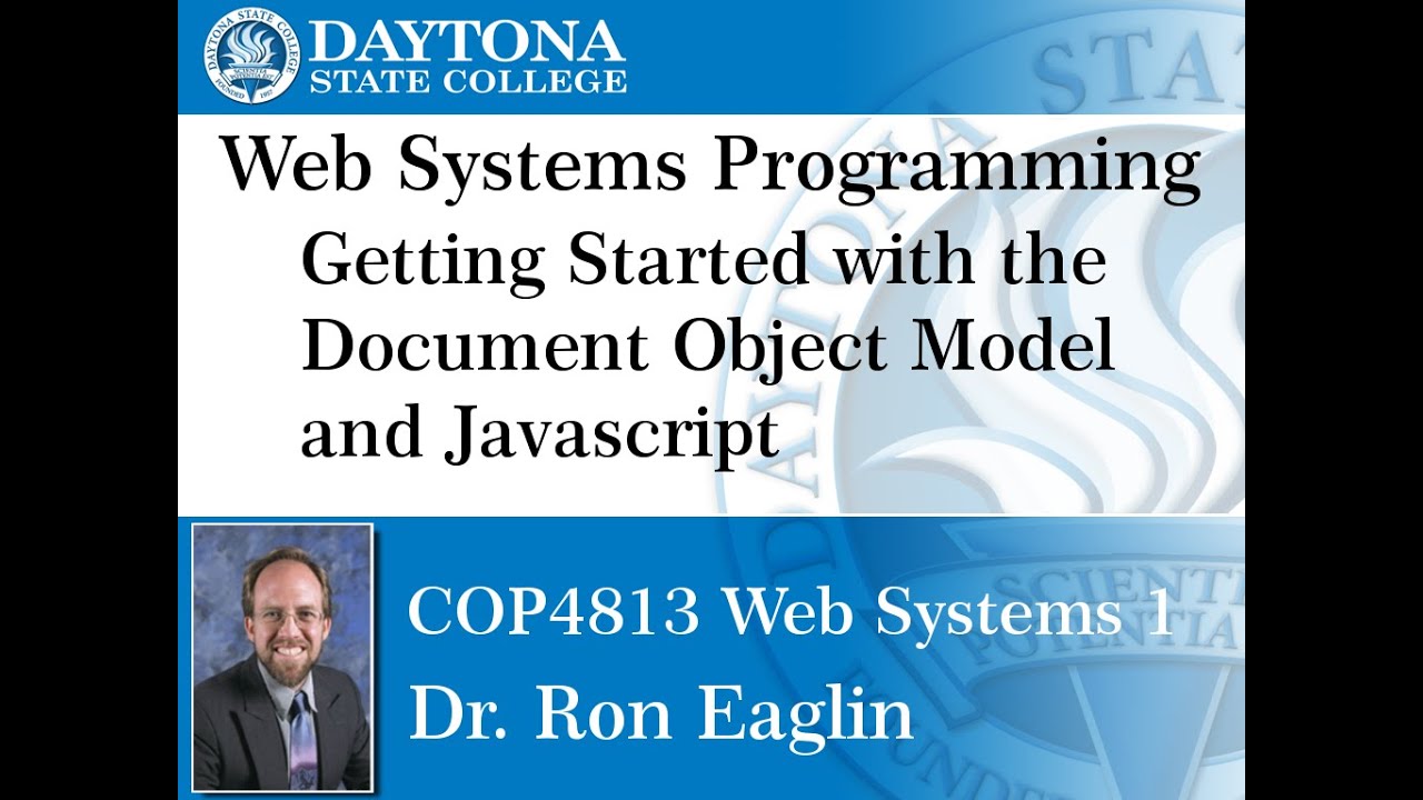 Web Systems Programming - Getting started with Document Object Model and JavaScript