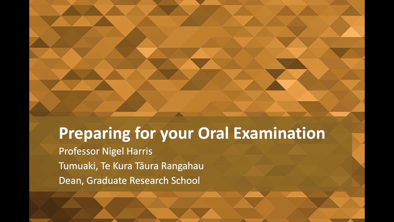 Preparing for your Oral Examination at AUT