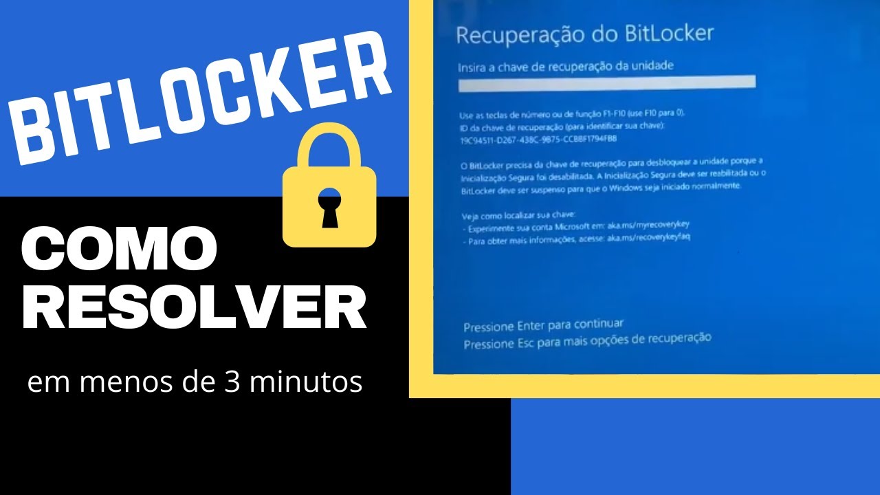 Como resolver Bitlocker em notebook Dell em menos de 3 minutos - Como tirar o bloqueio do Bitlocker