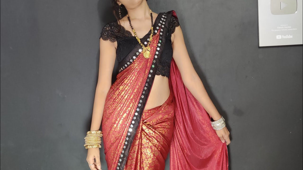 Lycra Saree Draping with Easy Steps saree @amazon