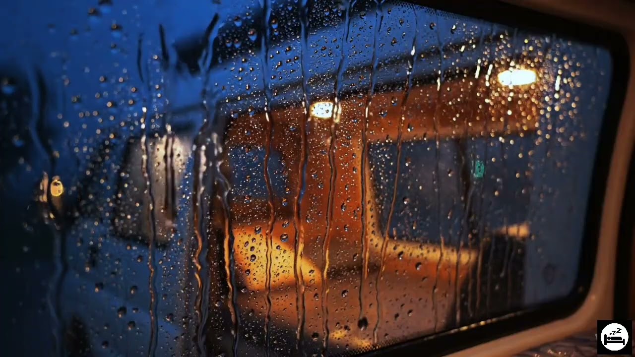 heavy rain on car window for deep sleep #4 4 Hours