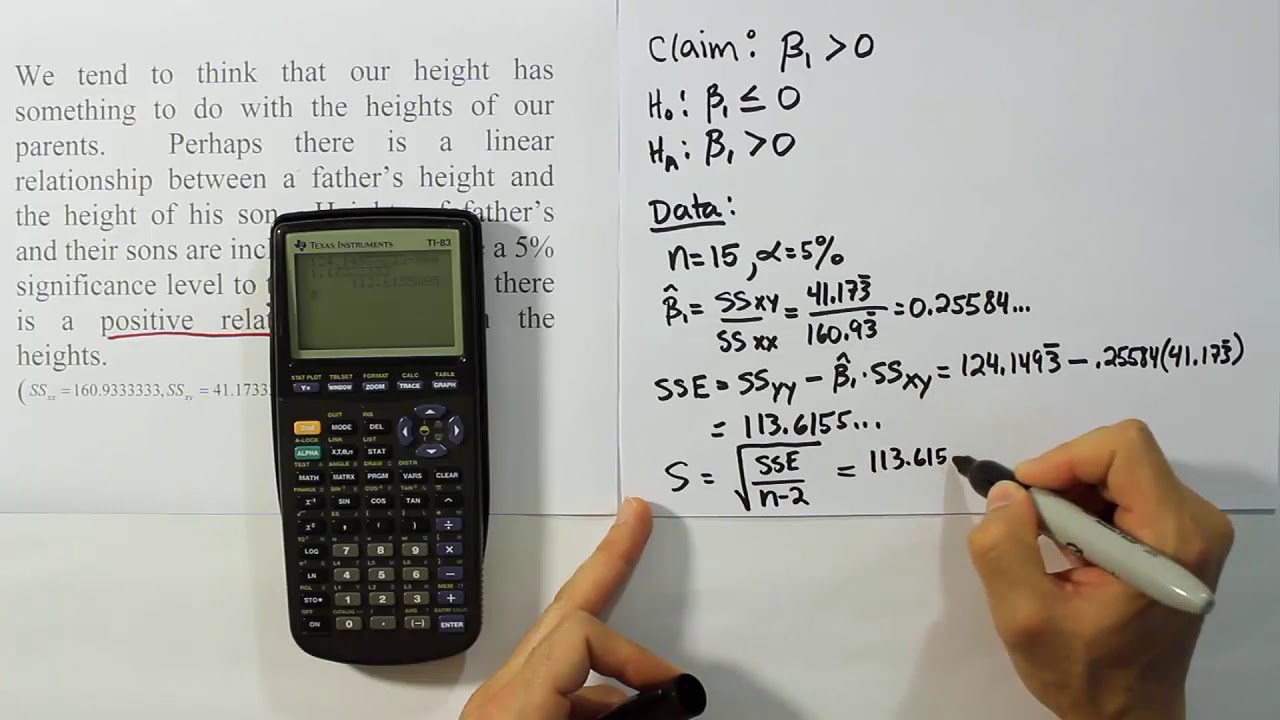Testing a hypothesis about the slope of a regression line, problem 1