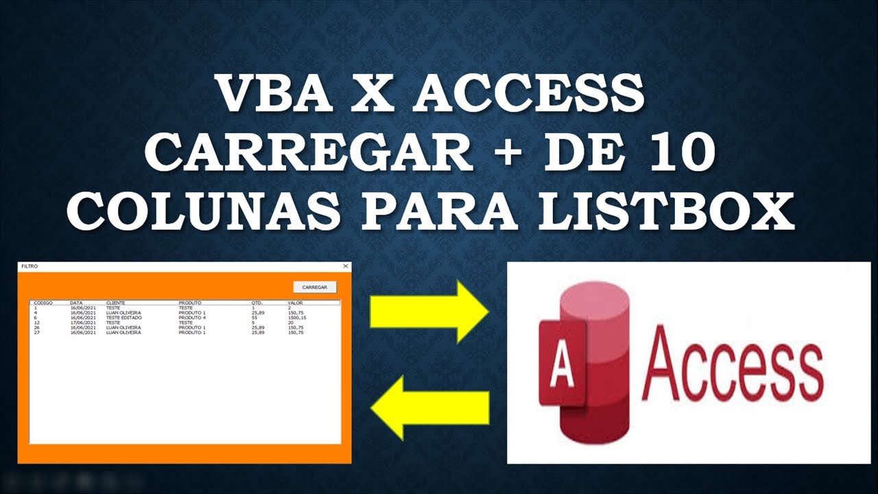 Carregar Mais de DEZ COLUNAS do Access para Listbox Excel VBA - Aula 07