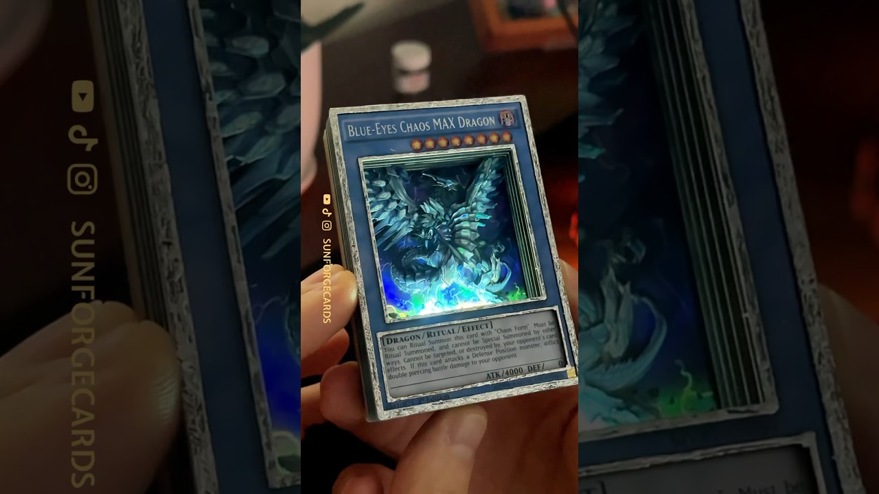 Blue-Eyes Chaos MAX Dragon with LED lighting 😤😤😤 #shadowbox #yugioh