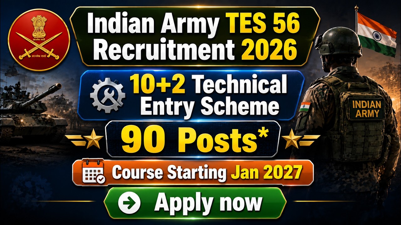 Army TES 56 Recruitment 2026 | Eligibility, Salary, Dates