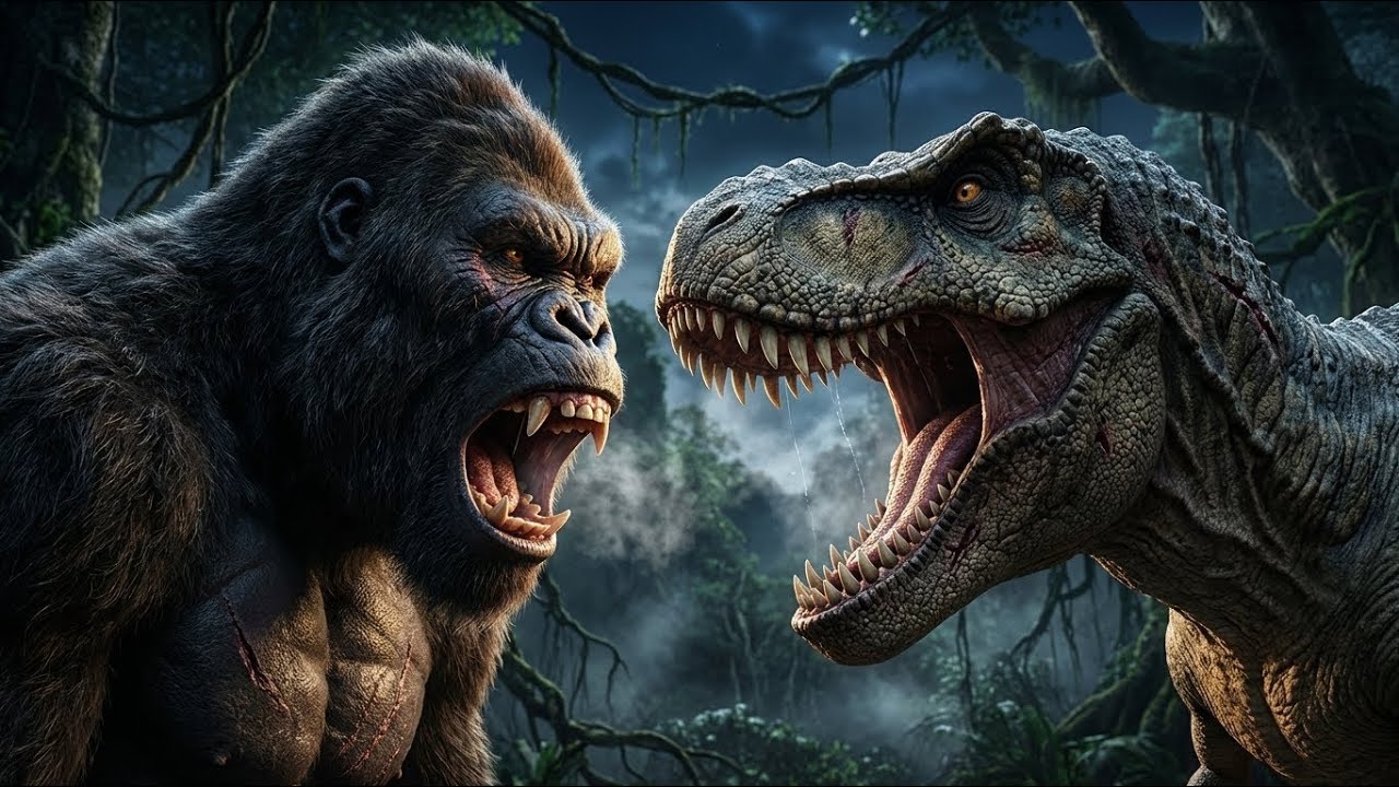 King Kong vs T Rex – The Ultimate Monster Clash  Epic Cinematic Battle