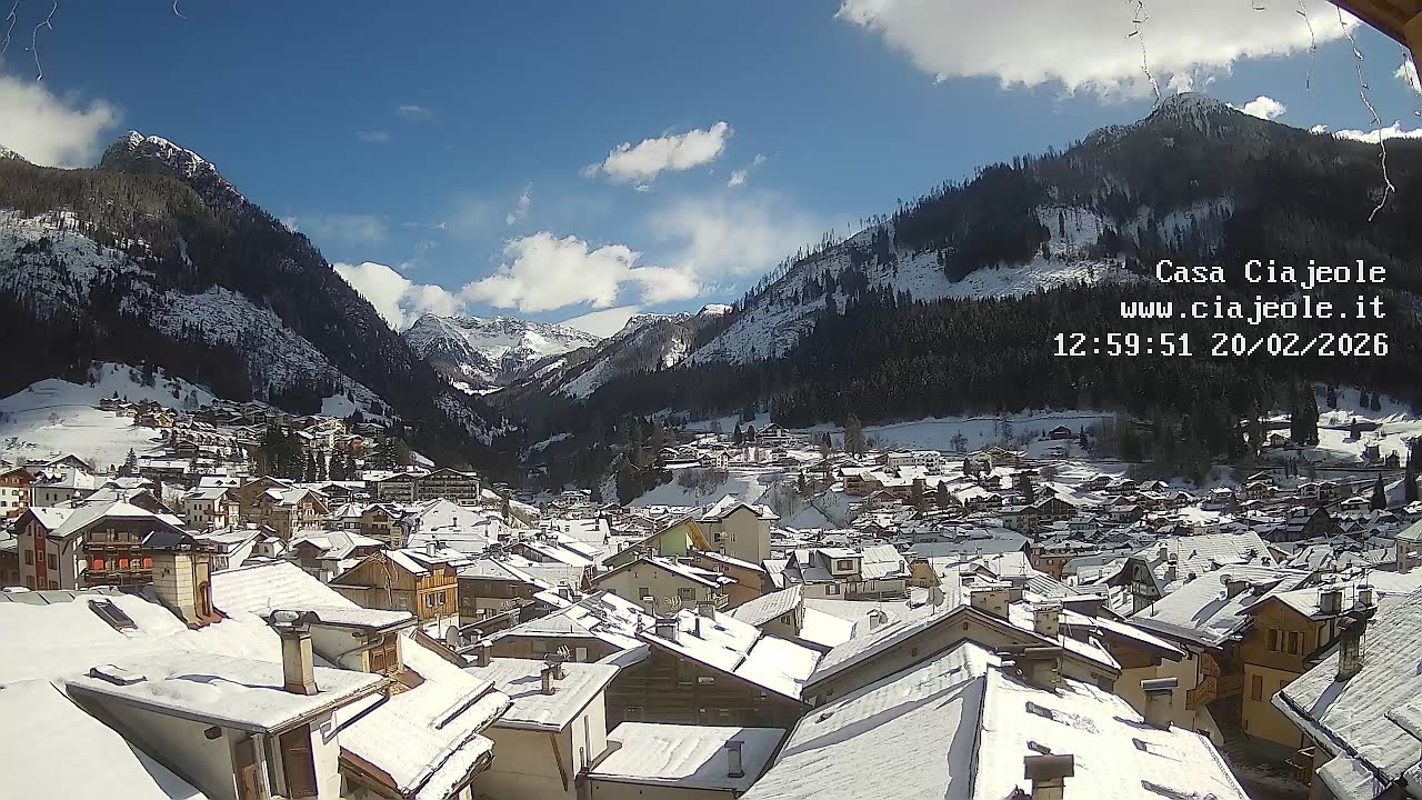 Timelapse 20/02/2026 - Webcam Casa Ciajeole - Moena, Val di Fassa, Dolomiti