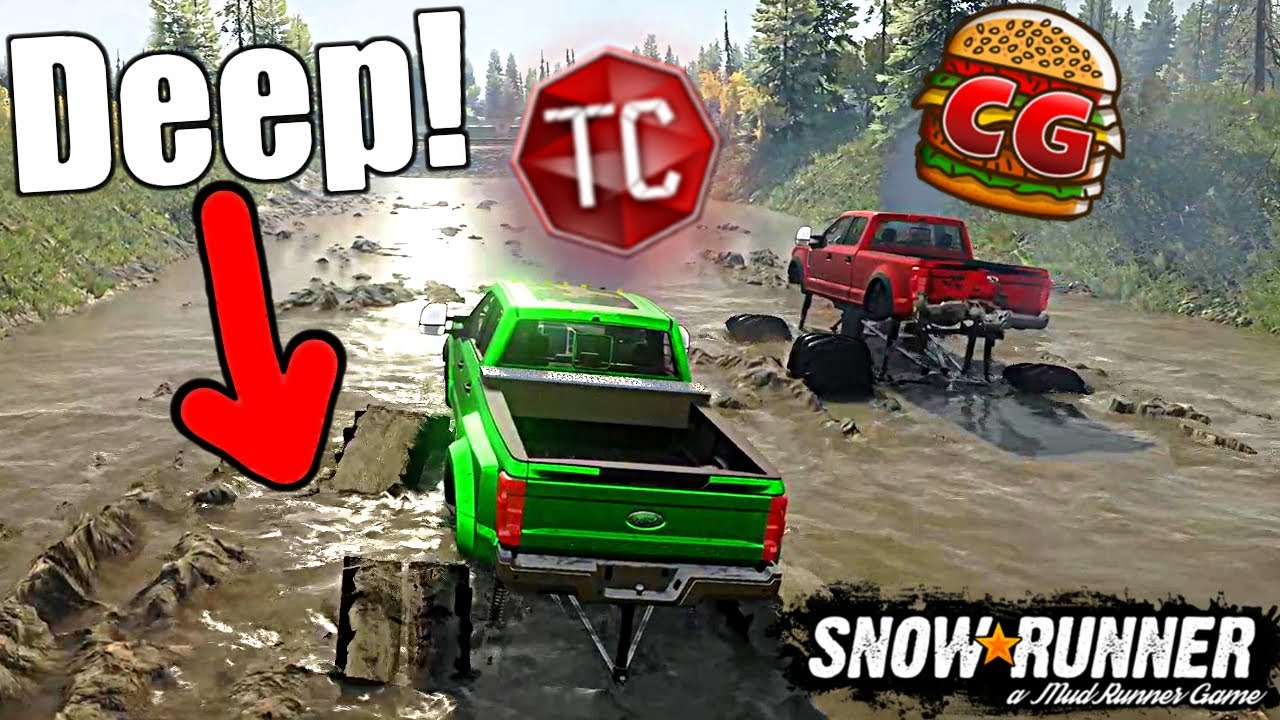 SnowRunner: Two Idiots GO MUDDING In MONSTER FORD F450s & MORE! TC & Camodo!