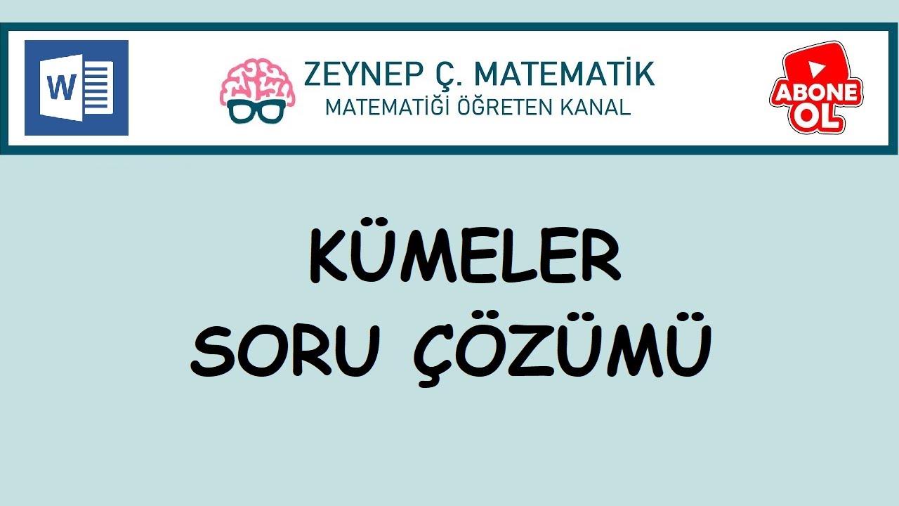 SINAV KAZANDIRAN SORULAR - KÜMELER SORU ÇÖZÜMÜ-KPSS,TYT,ALES,DGS