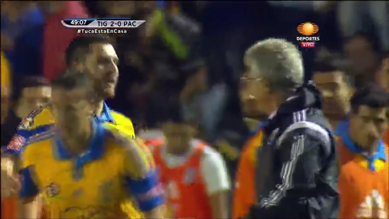 IMPERDIBLE !!!! Gignac patea al Tuca al Festejar su Gol ! TIGRES VS PACHUCA 2-1