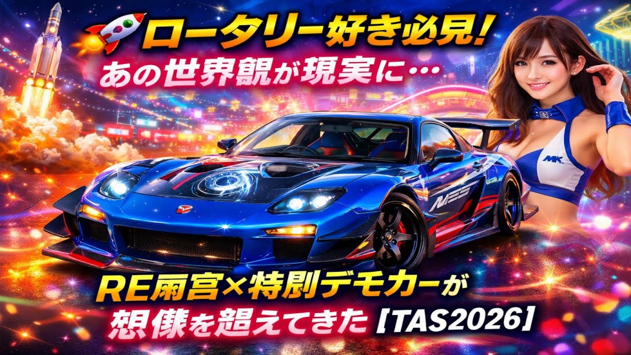 🚀💥 ロータリー好き必見！あの世界観が現実に…RE雨宮×特別デモカーが想像を超えてきた【TAS2026】