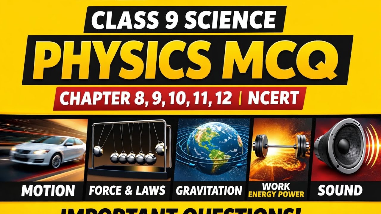 Class 9 Science (Physics) MCQ | Chapter 8, 9, 10, 11, 12 | NCERT | 