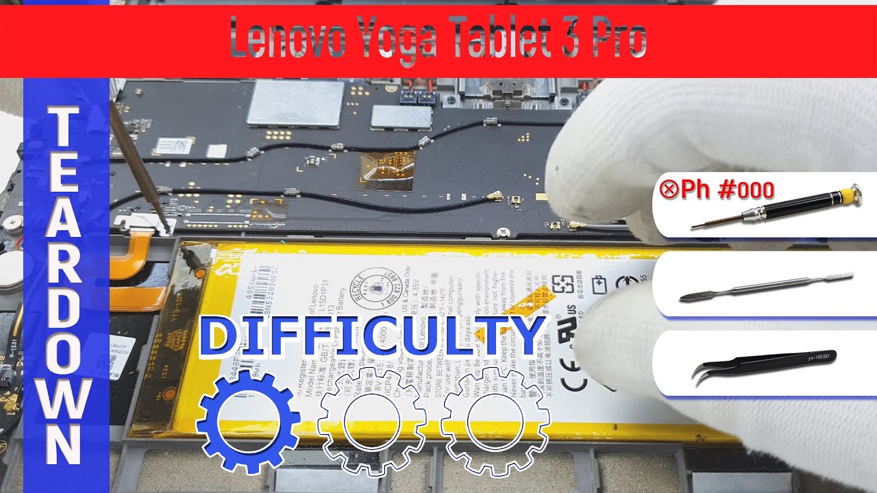 Lenovo Yoga Tablet 3 Pro YT3-X90L 📱 Teardown Take apart Tutorial