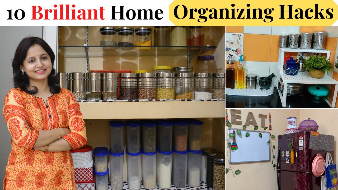 10 Brilliant Home & Kitchen Organizing Hacks | Space Saving Kitchen Organization Ideas | Urban Rasoi