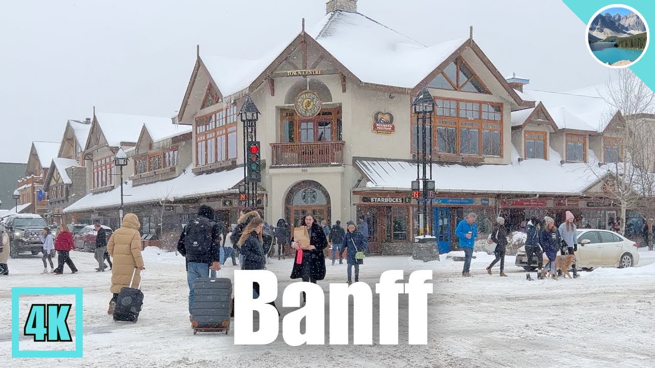 ❄️ Downtown Banff Spring Snow Walk (March 2025) 🇨🇦