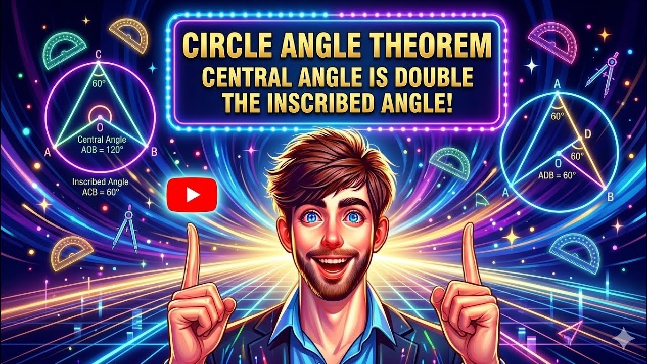 The angle substended by an arc at the centre is double the angle substended by it any point. 