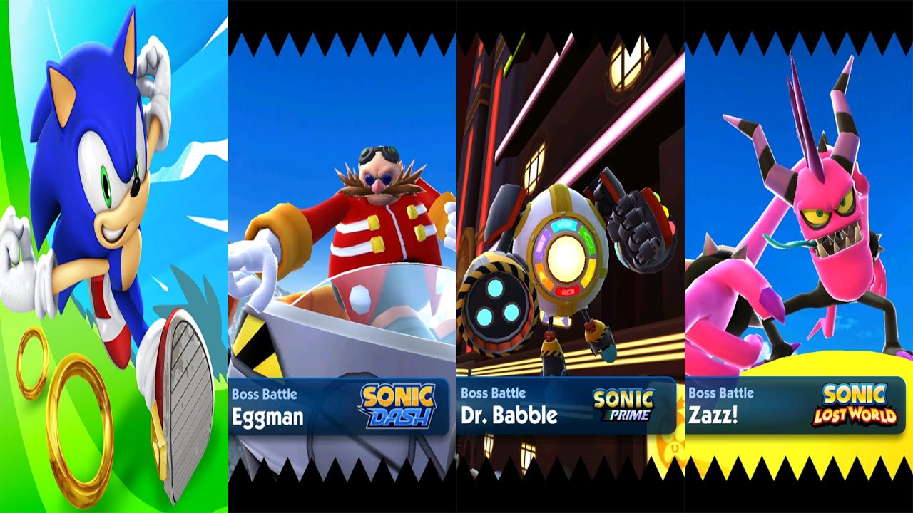 Sonic Dash - Sonic the Hedgehog vs Bosses: Dr. Eggman, Dr. Bubble & Zazz (android, ios) Gameplay 3D