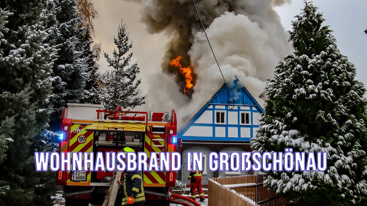 [Wohnhausbrand in Großschönau] - Großeinsatz für Feuerwehr und Rettungsdienst