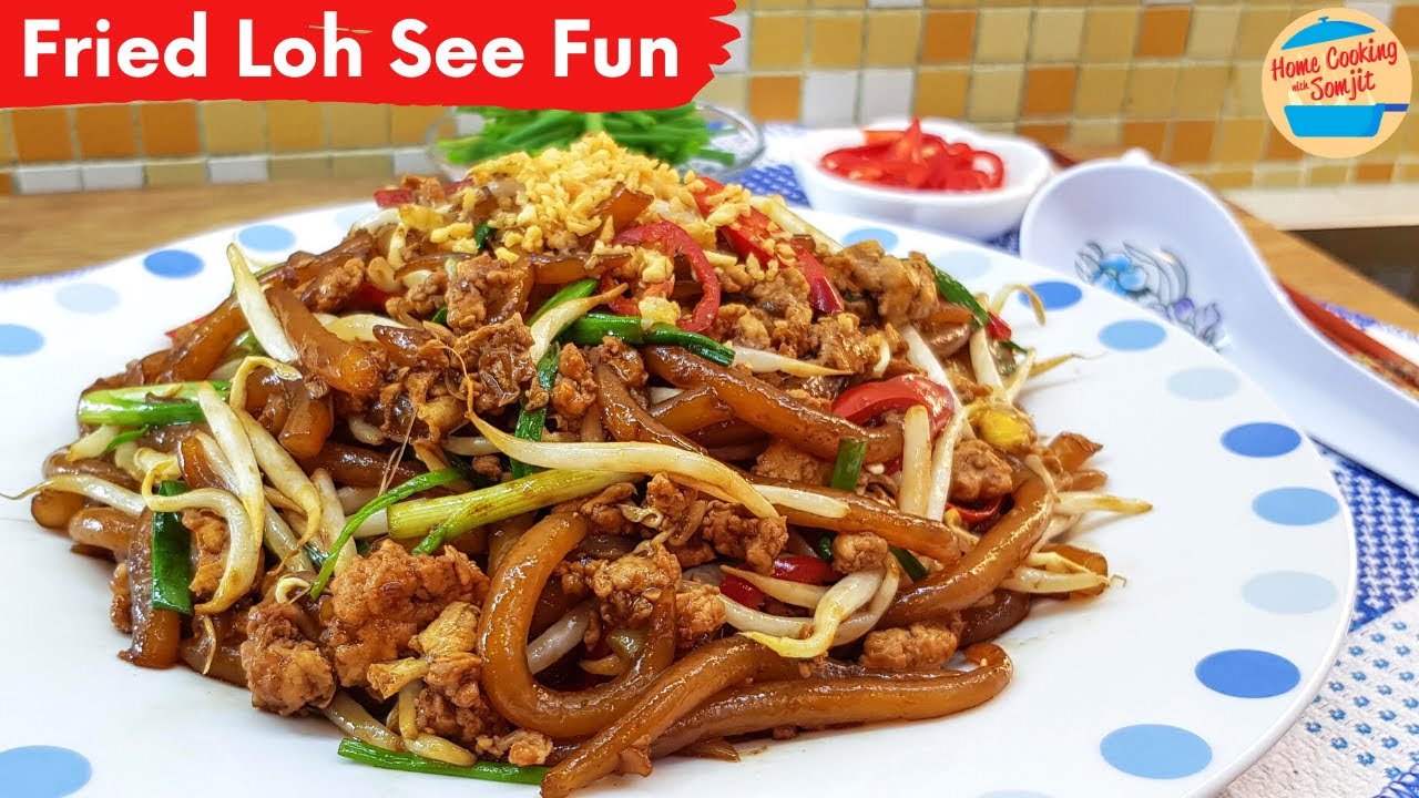 Рецепт жареного лох си фун с куриным фаршем | Рисовая лапша