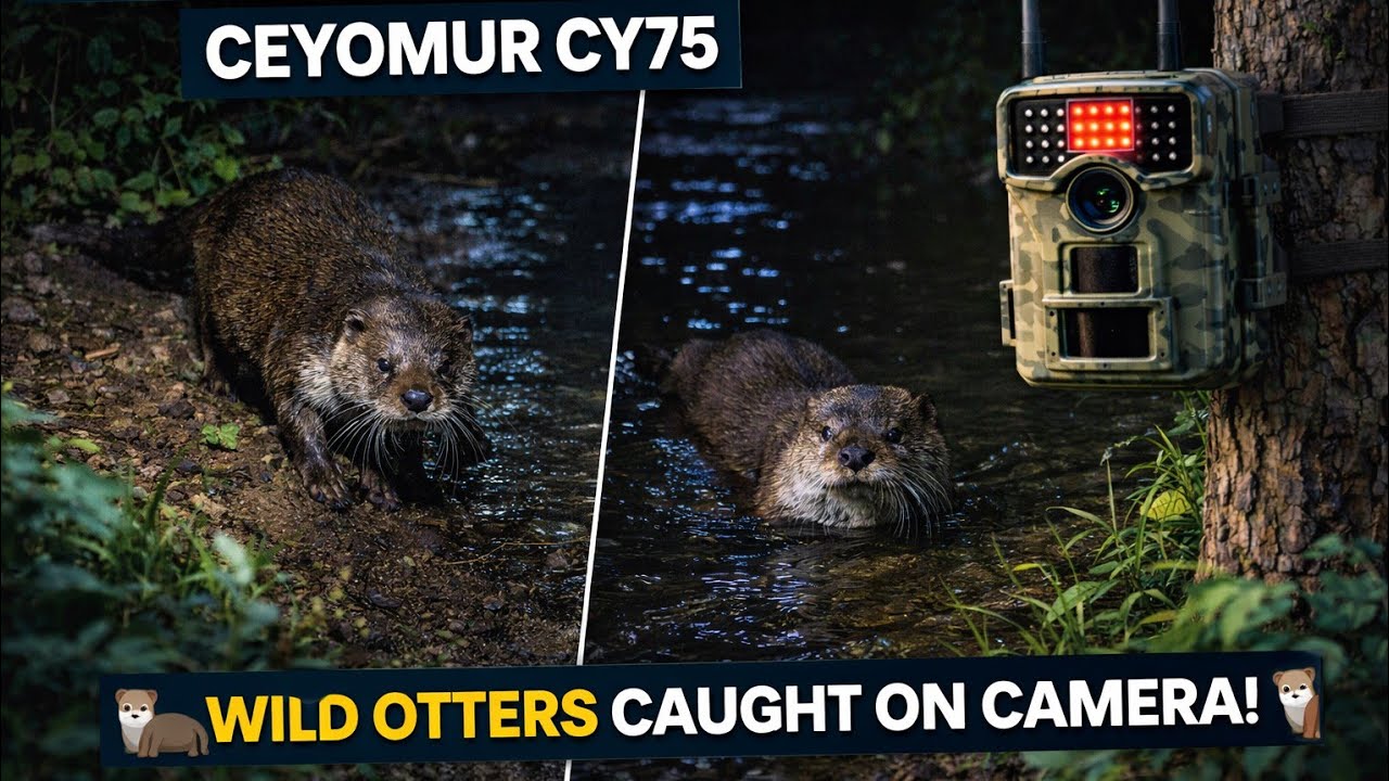 ثنائي القضاعة في مشهد هادئ على حافة النهر / European Otter Pair in a Peaceful Riverside Scene