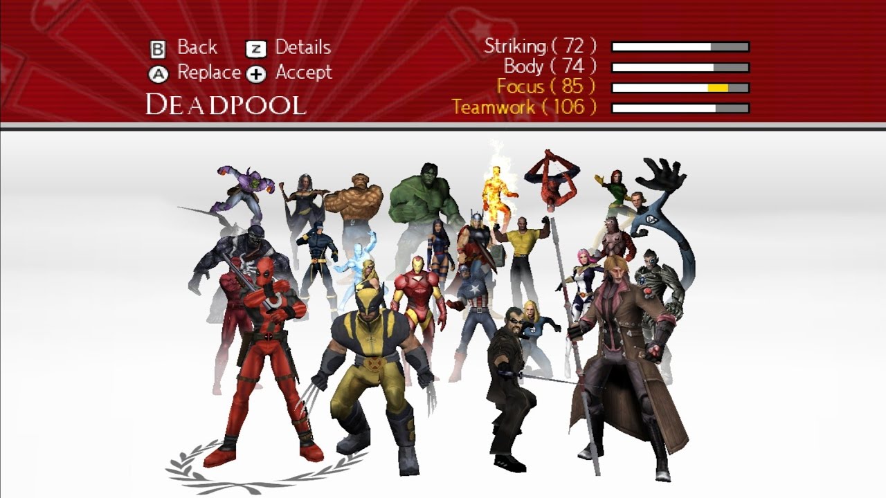 Todos os personagens e habilidades de marvel ultimate alliance 2 da n-space (versao do wii)