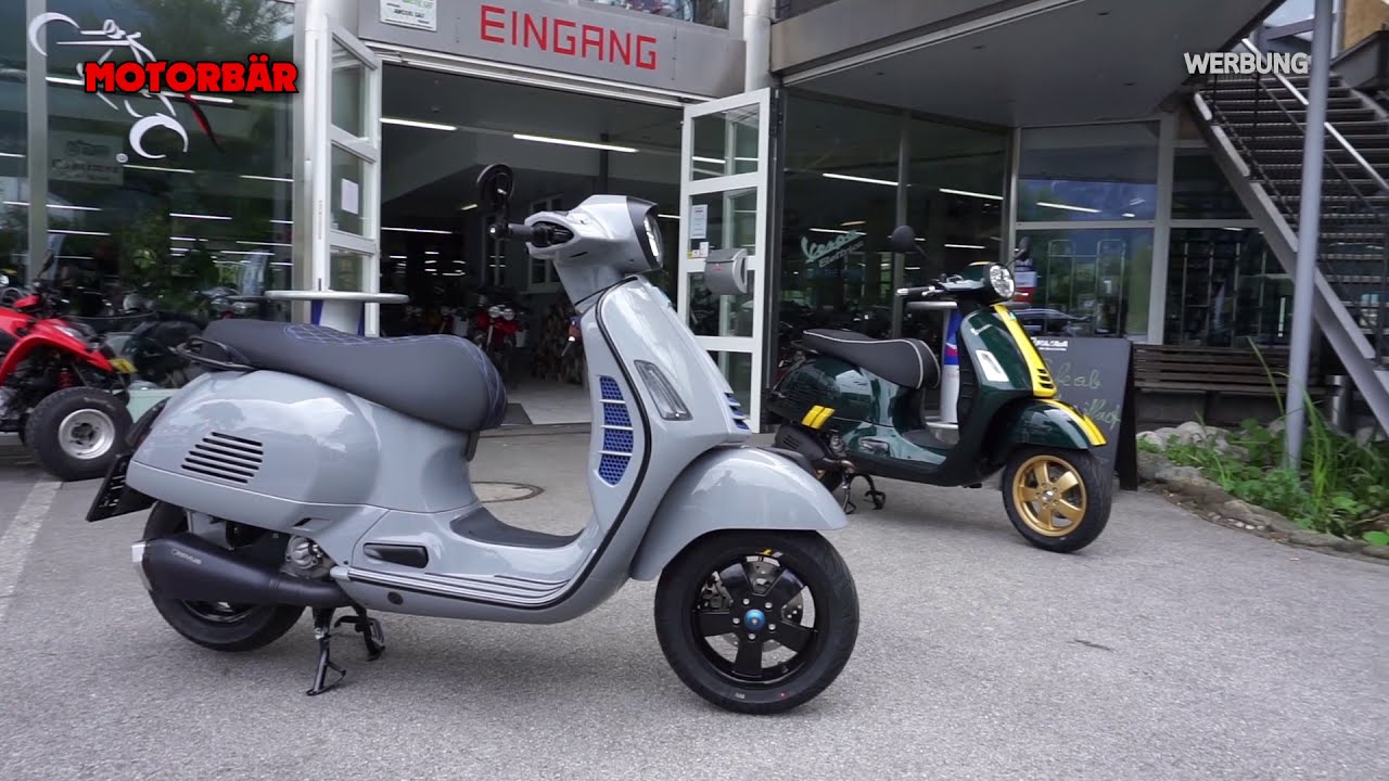 MOTORBÄR Check Vespa GTS 300 HPE Super Tech Grigio Materia Blu Tuning Remus RS