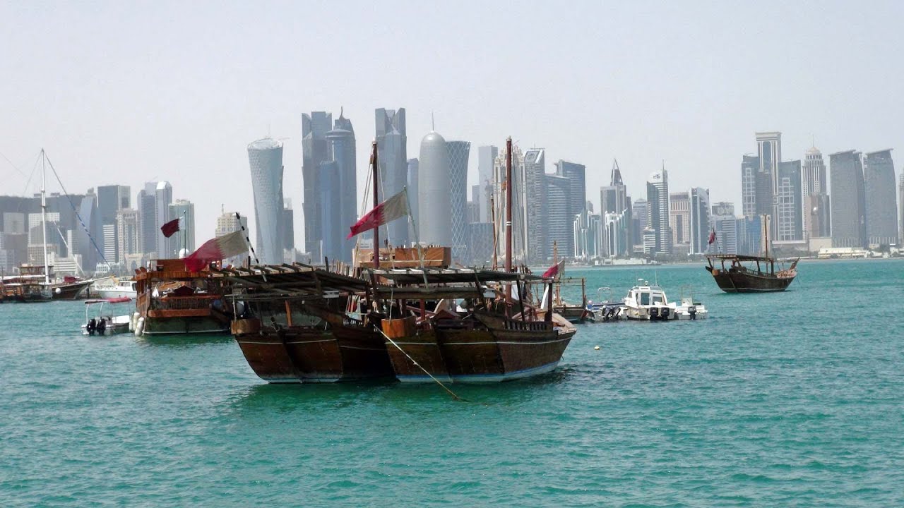 Doha / Qatar - top views around CBD district HD