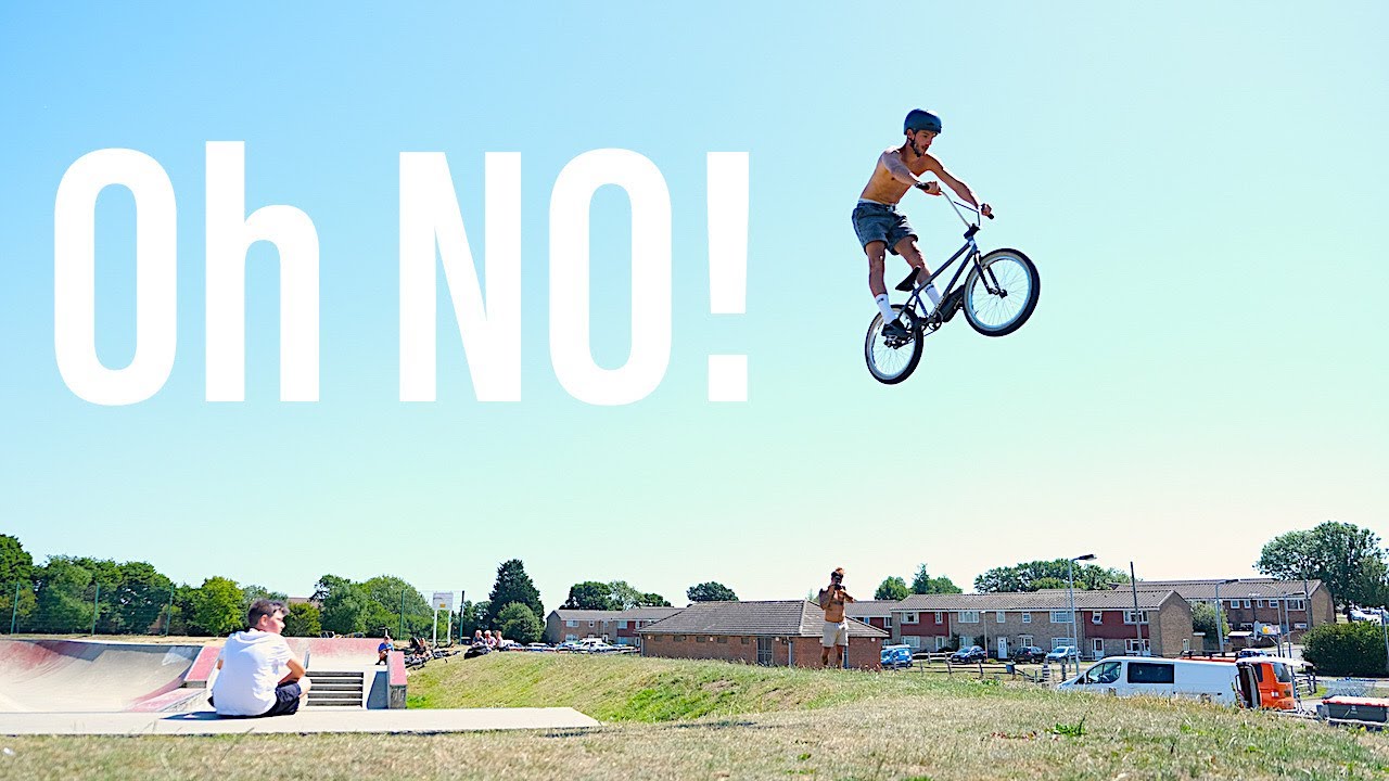 HUGE JUMP OUT OF THE SKATEPARK