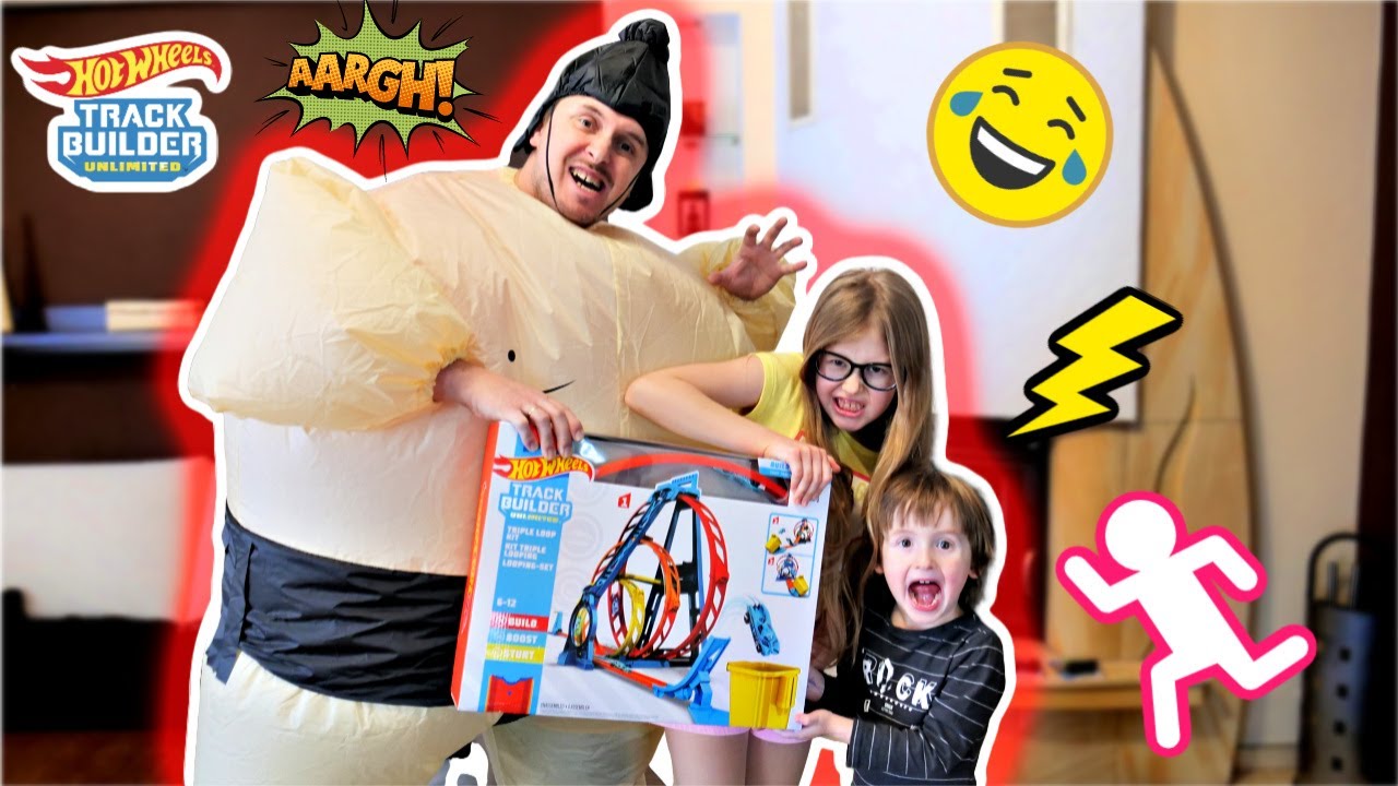 POJEDYNEK Z SUMO i  POTRÓJNA PĘTLA HOT WHEELS TRACK BUILDIER