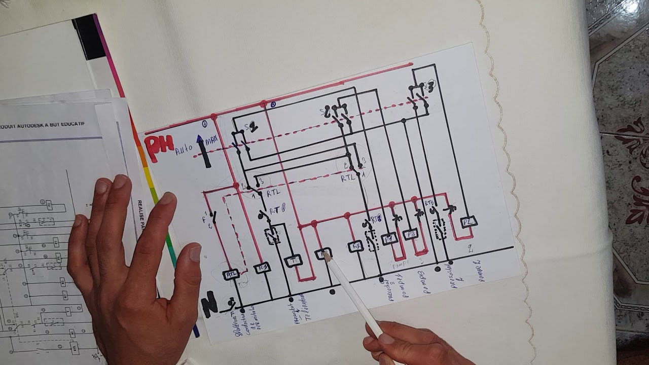 Schéma Armoire Electrique  surpression 3 pompes incendie :كيفية قراءة المخطط الكهربائي للمبتدئين