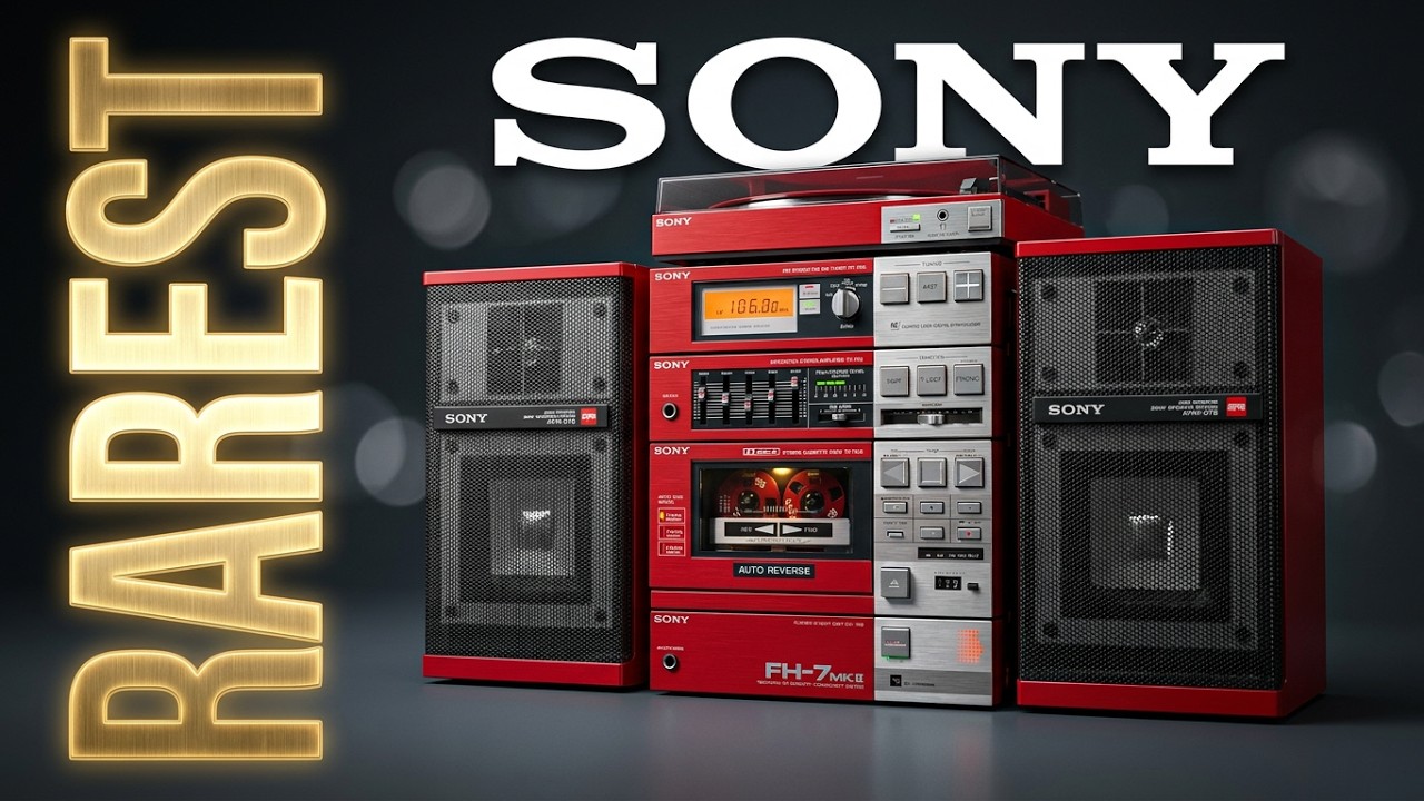 Sony FH-7 MKII Najrzadszy czerwony system stereo HiFi z lat 80., muzyka vintage