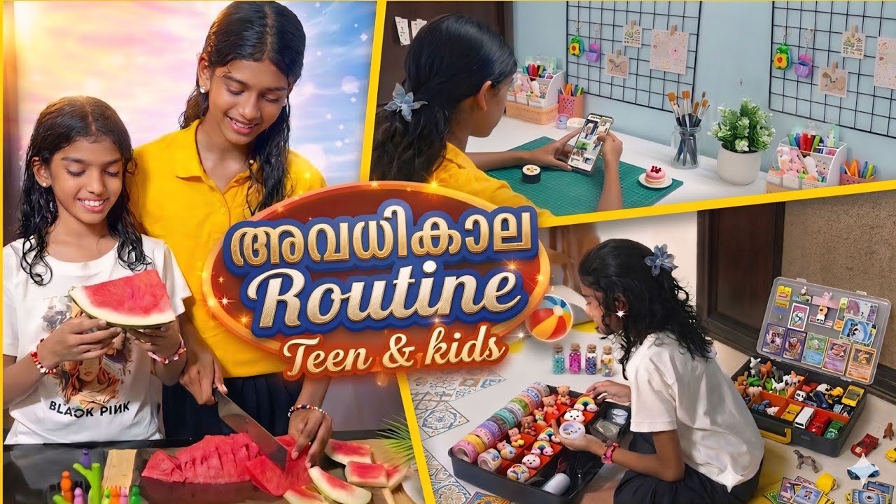 Full vacation routine aesthetic day in my life girls teens  productive holiday craft Malayalimom