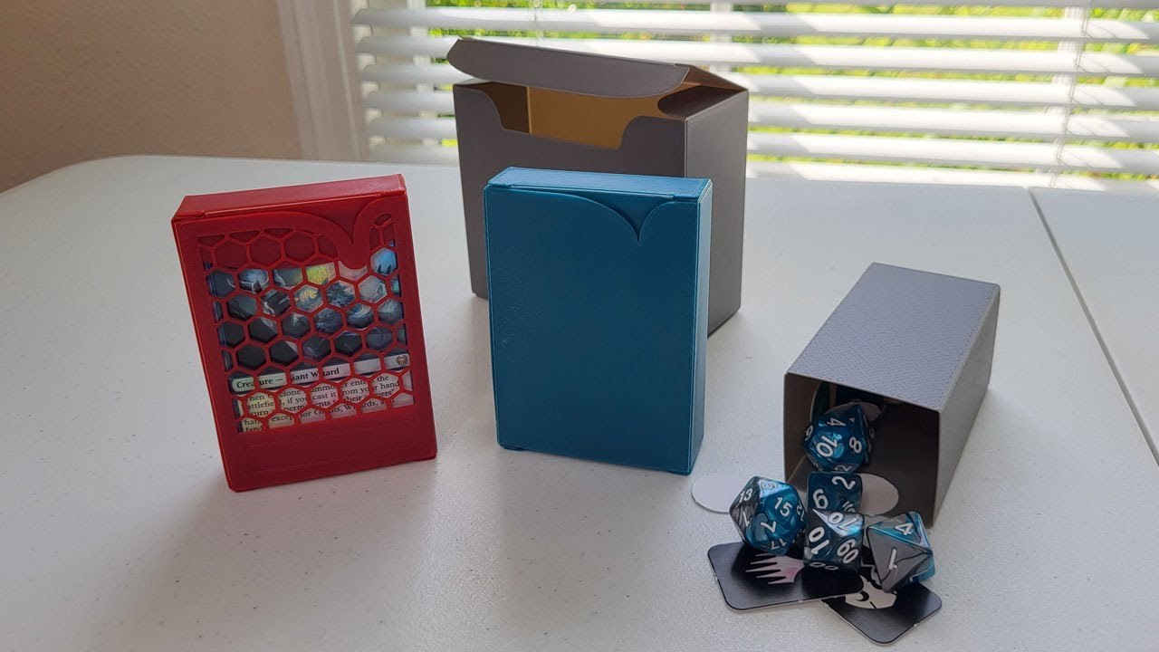 3D Printed Thin Sheet Flatpack Deck Box + 2 Player Set Box