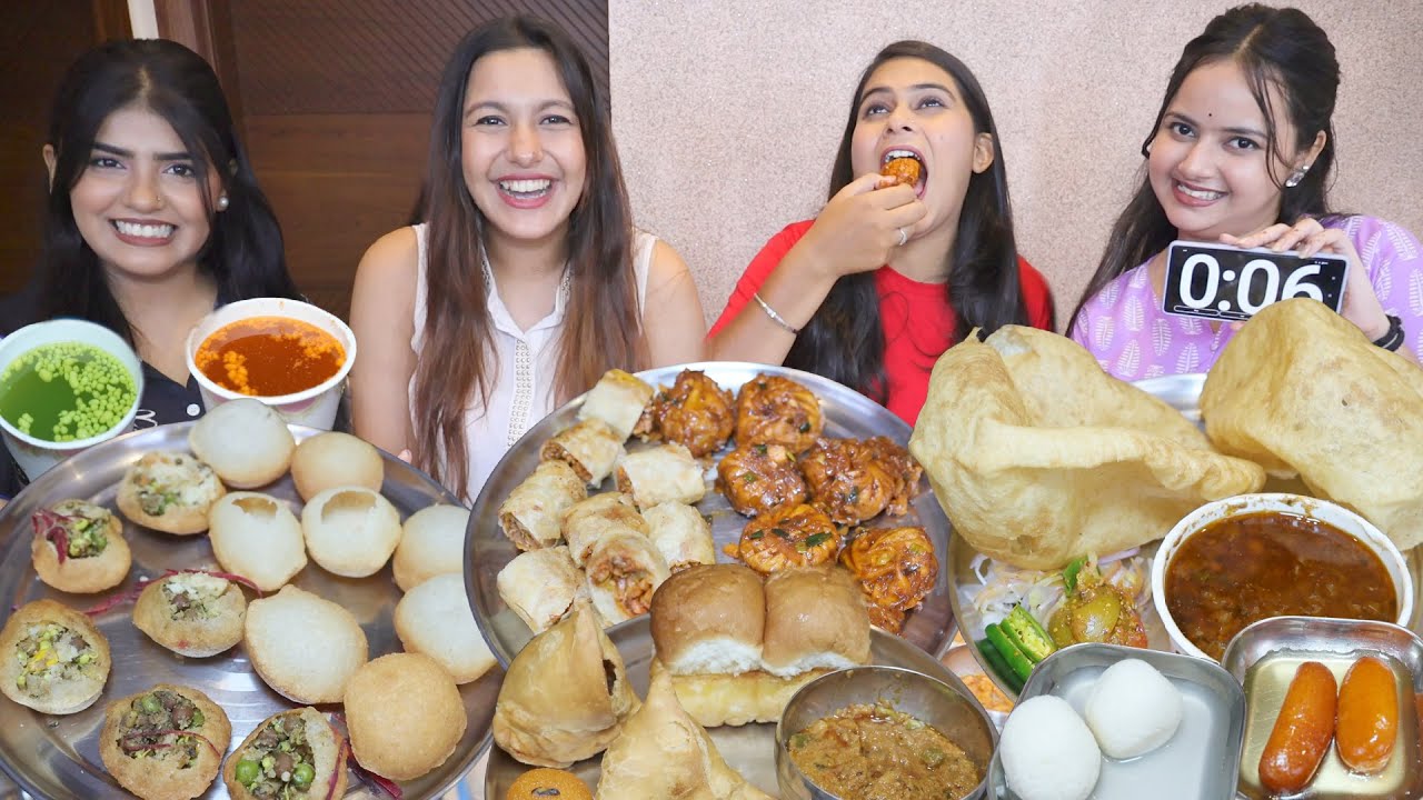 10 Seconds Street Food Challenge | Momos, Golgappa, Dahi Golgappa, Spring Roll, Samosa,Chole Bhature
