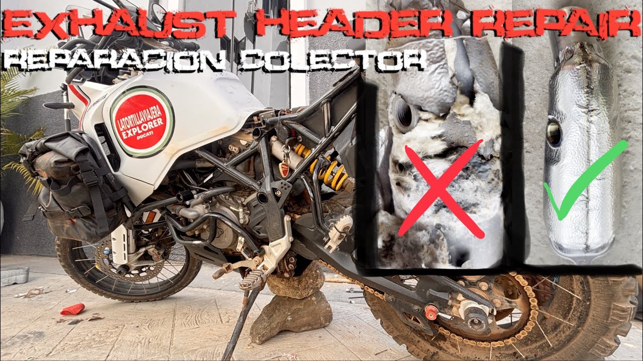 DUCATI DESERT X EXHAUST HEADER REPAIR