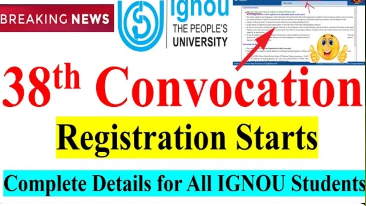 IGNOU 38th convocation registration finally started l complete information