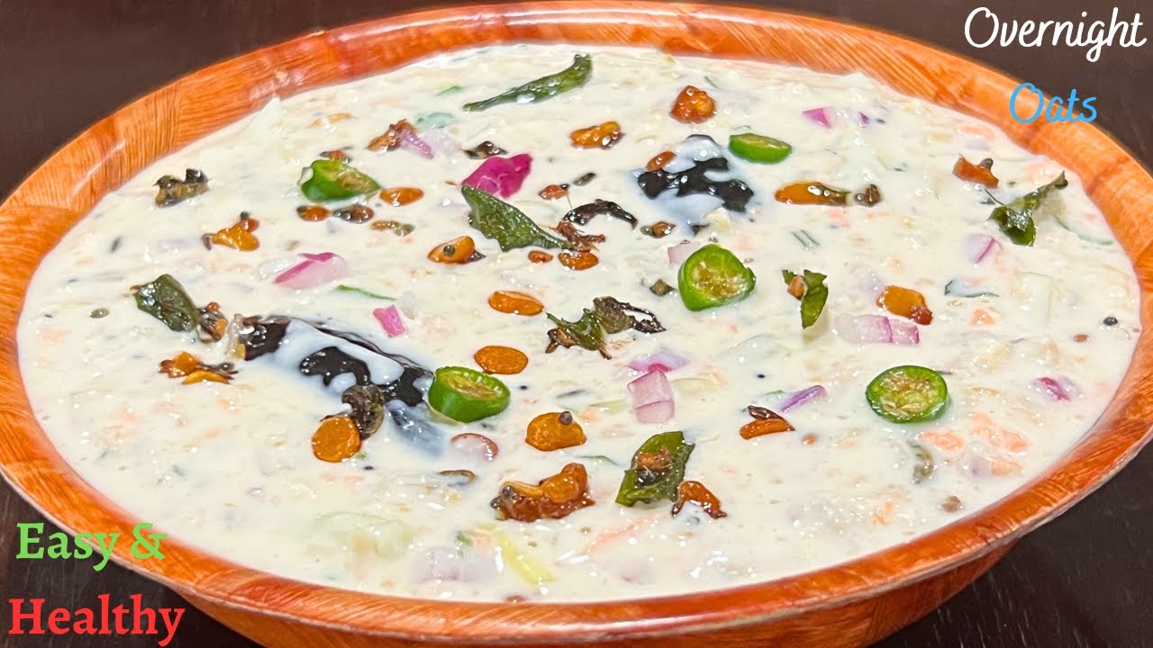 This Is ❌ Curd Rice-Indian Style Overnight Oats With Tadka🤩-Easy & Healthy Breakfast-Overnight Oats