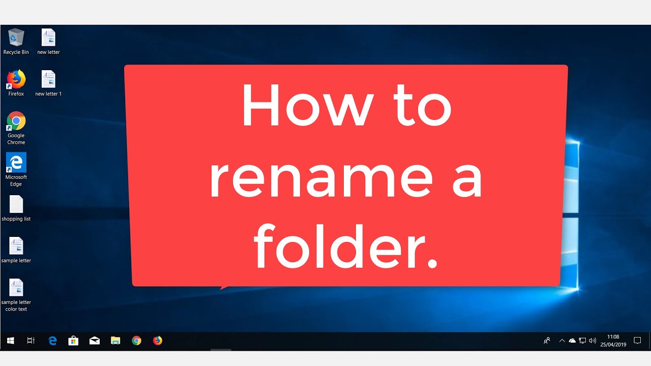 How to rename a folder.