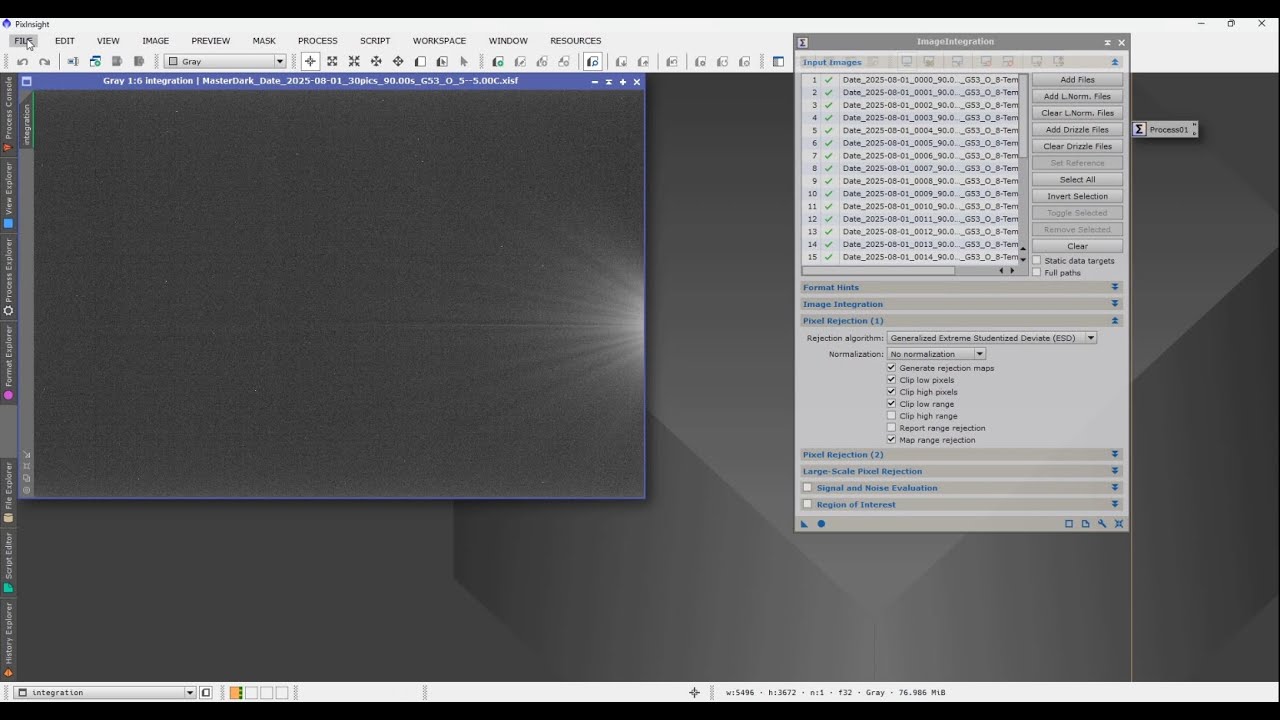 How to manually make a Master Dark, Master Bias and Master Darkflat frame in Pixinsight