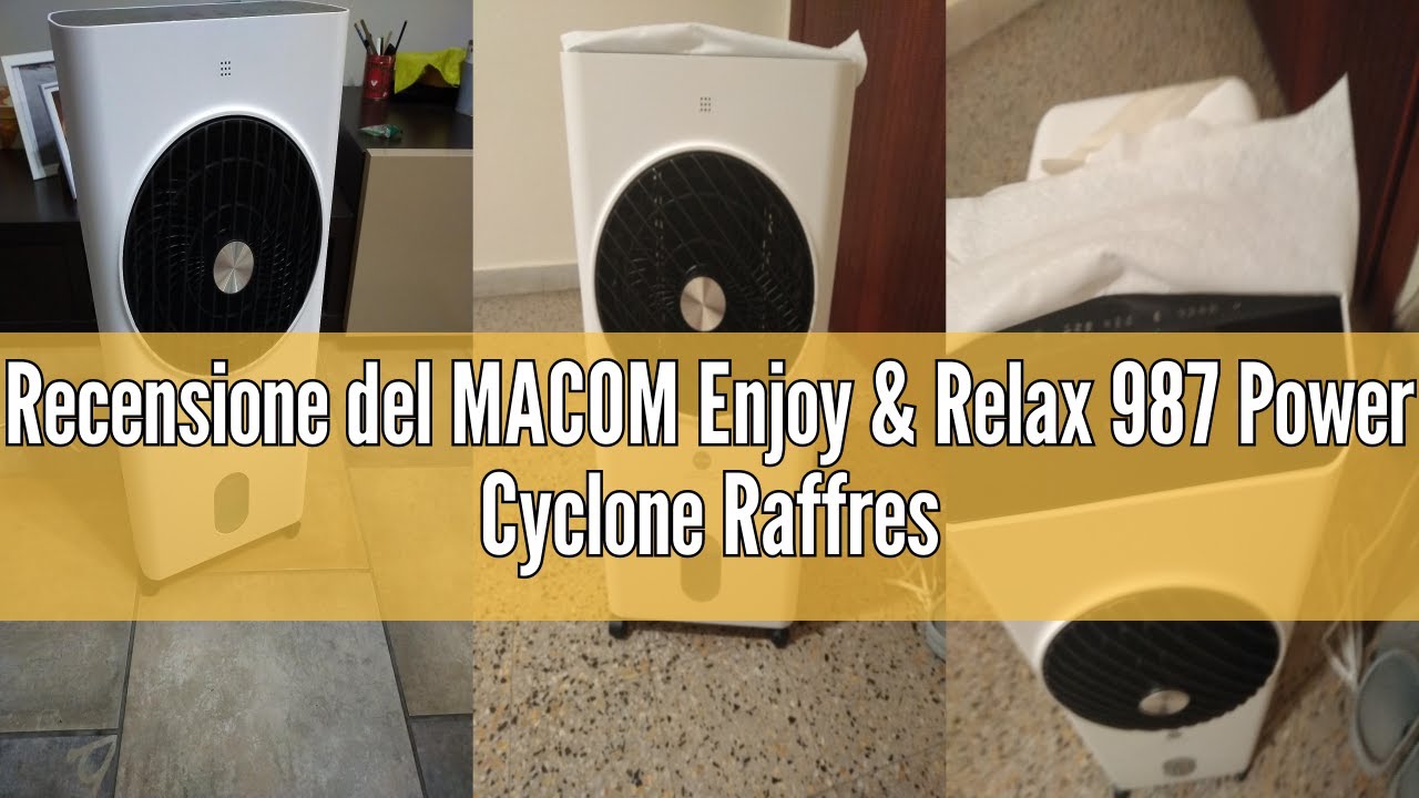 Recensione del MACOM Enjoy & Relax 987 Power Cyclone Raffrescatore evaporativo, Flusso d'aria 17 m3/