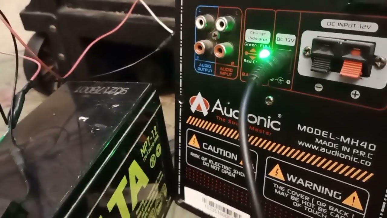 Audionic Mh-40 speaker Battery replacement.. installing 12 volt battery