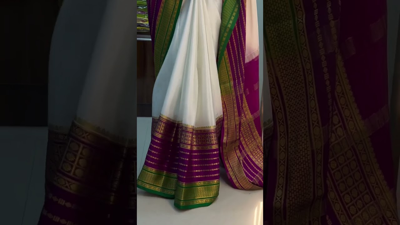 Get a mesmerising look with Mysore silk saree with tricolour combination 9148735430 #atharvastore