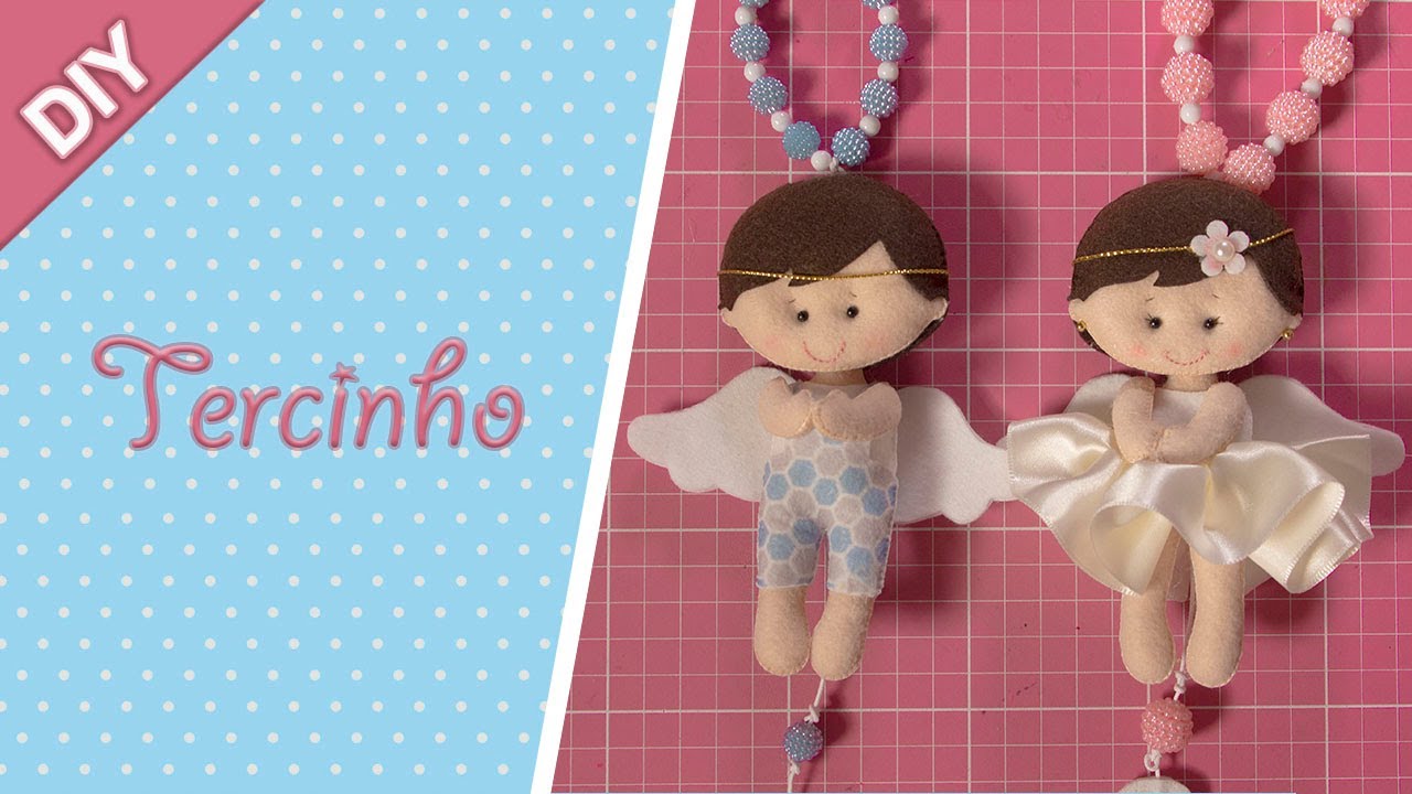 DIY: TERCINHO com ANJO em FELTRO por Carol Angeli | Laços Mágicos Criações
