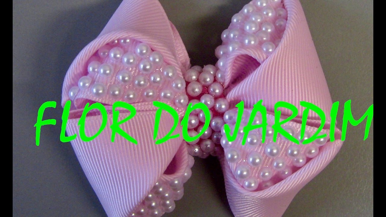 Laço de fita de  Fita Gorgurão Najar e  meia perolas -Ribbon Bow