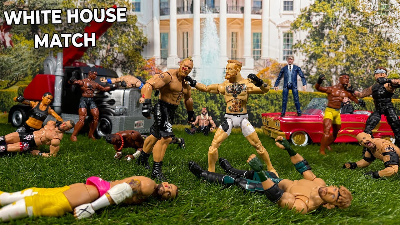Битва фигурок WWE против UFC в Белом доме