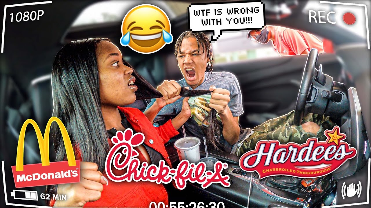 ARGUING IN THE DRIVE THRU TO SEE HOW PEOPLE REACTS!! *HILARIOUS*