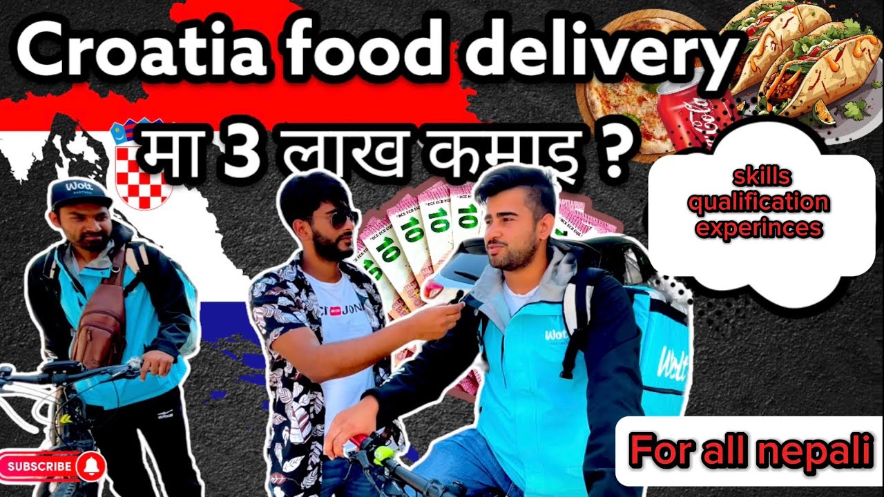 croatia 🇭🇷 food delivery मा काम गरिरेका नेपालहरु यस्तो भन्छन || income|| experience || skills ||