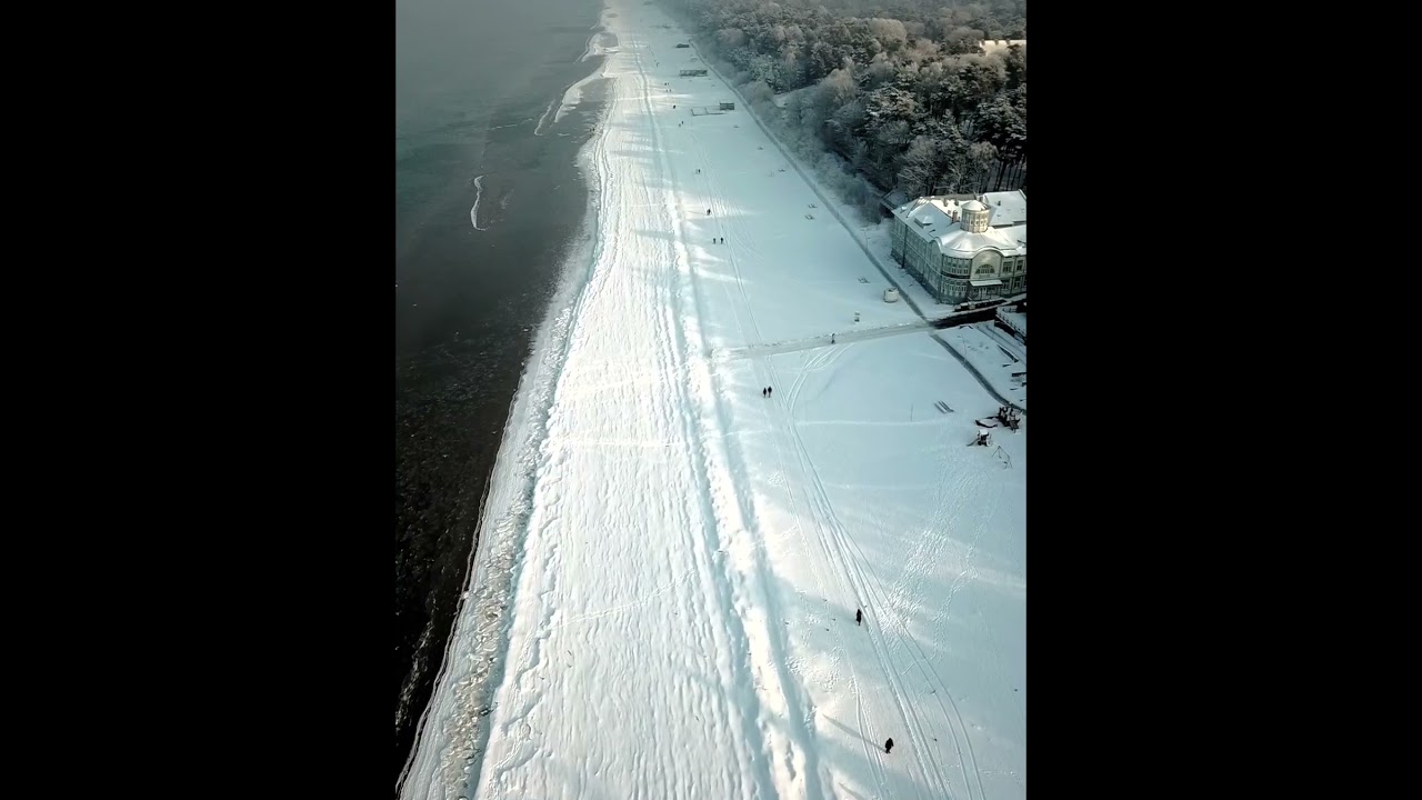 Riga, Latvia, Baltic sea, frozen beach drone (DJI Mavic)