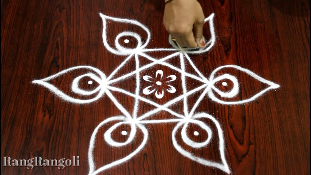 Simple Friday Kolams with 3 dots | Easy Rangoli Designs | Flower Muggulu | RangRangoli